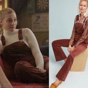 Anthropologie Corduroy Pilcro Rust Colored Overalls Sz 31